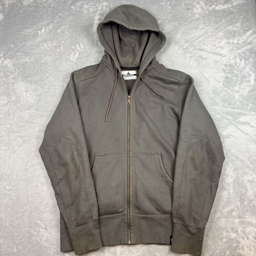 American Giant USA Made Full Zip Hoodie Gray Heavyweight Cotton Large